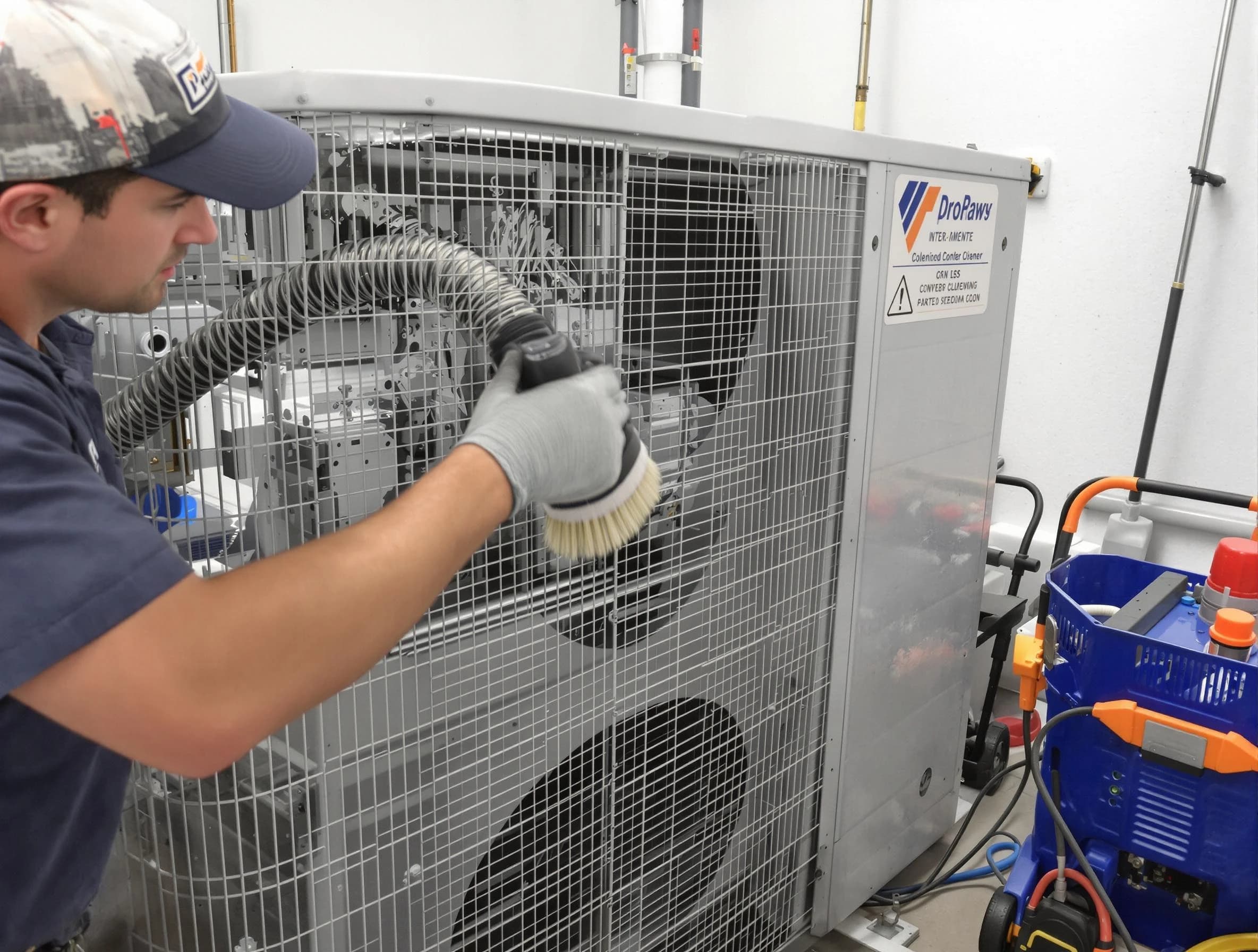 Golden Air Duct Cleaning specialist performing precision AC coil cleaning for improved system performance in Golden