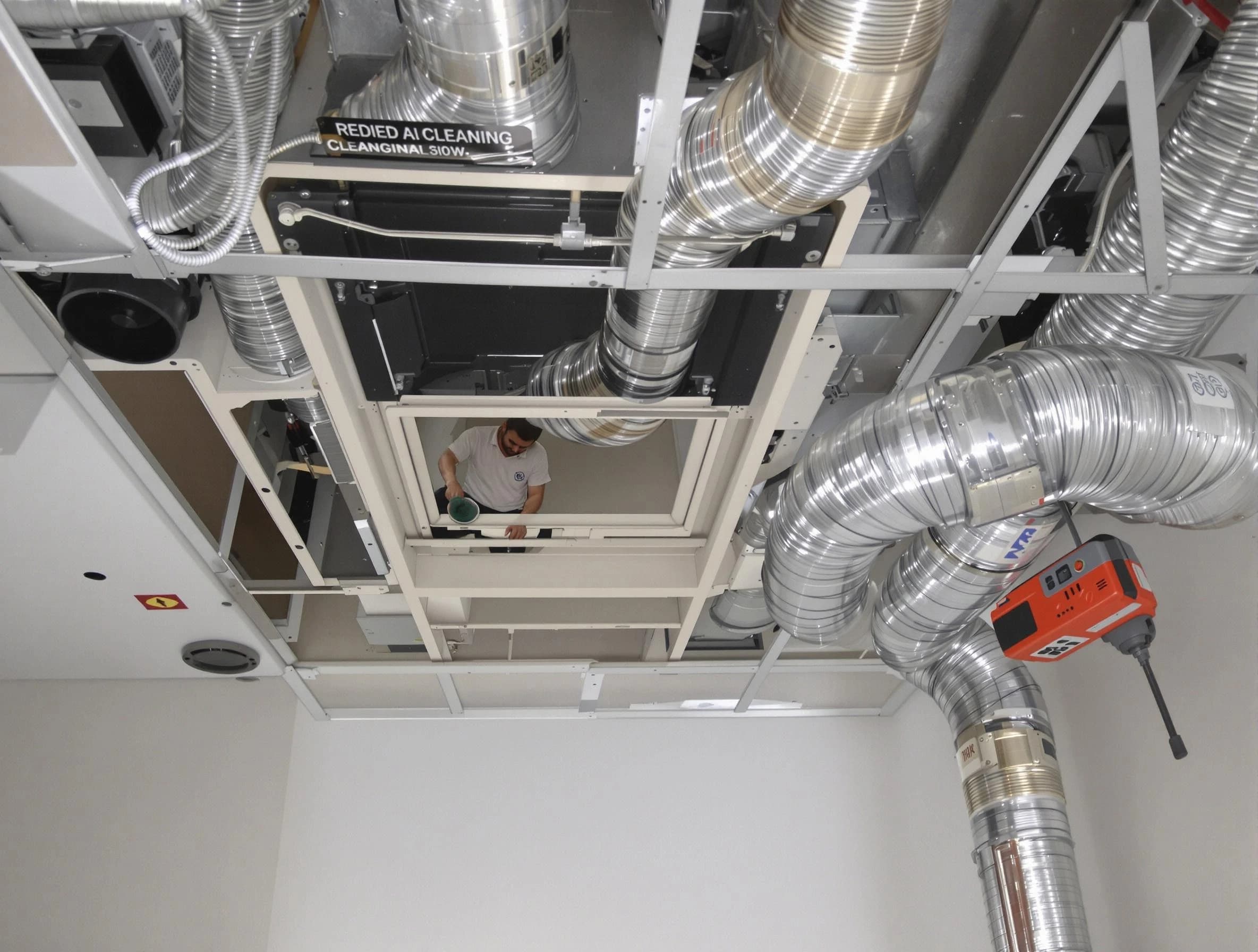 Golden Air Duct Cleaning technician performing detailed central duct system cleaning in Golden