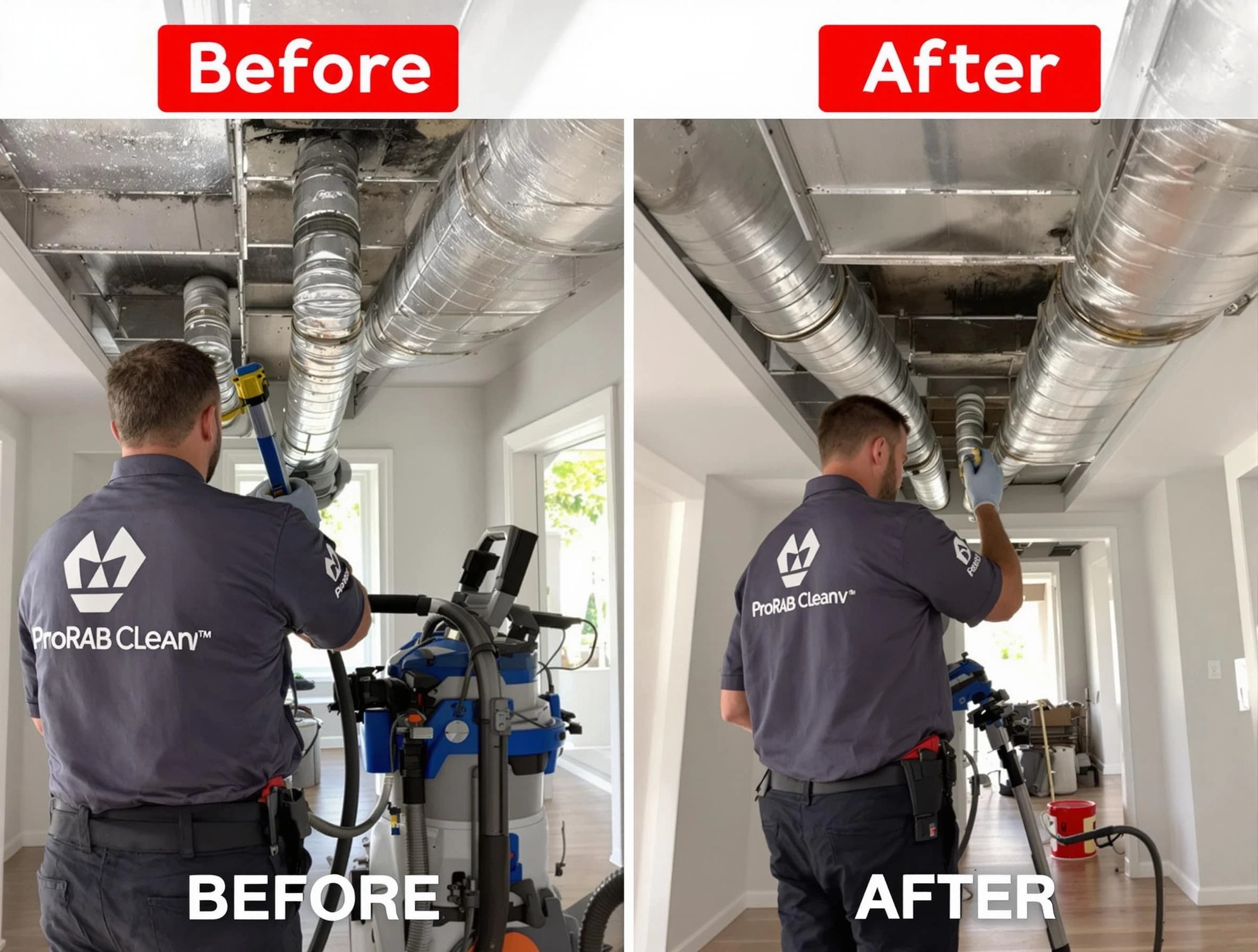 Golden Air Duct Cleaning expert performing thorough residential duct cleaning in a Golden home