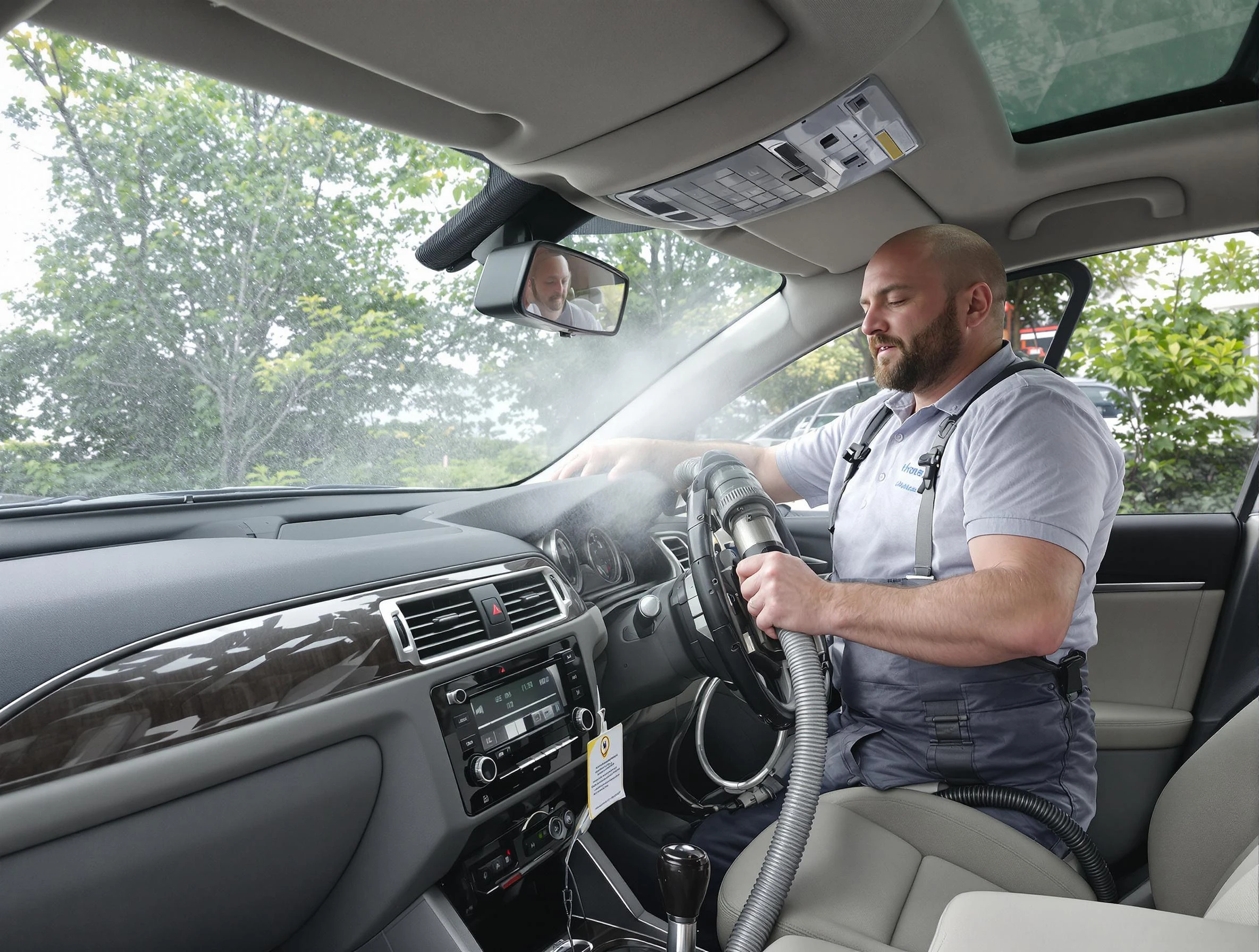 Golden Air Duct Cleaning specialist performing professional car duct cleaning in Golden