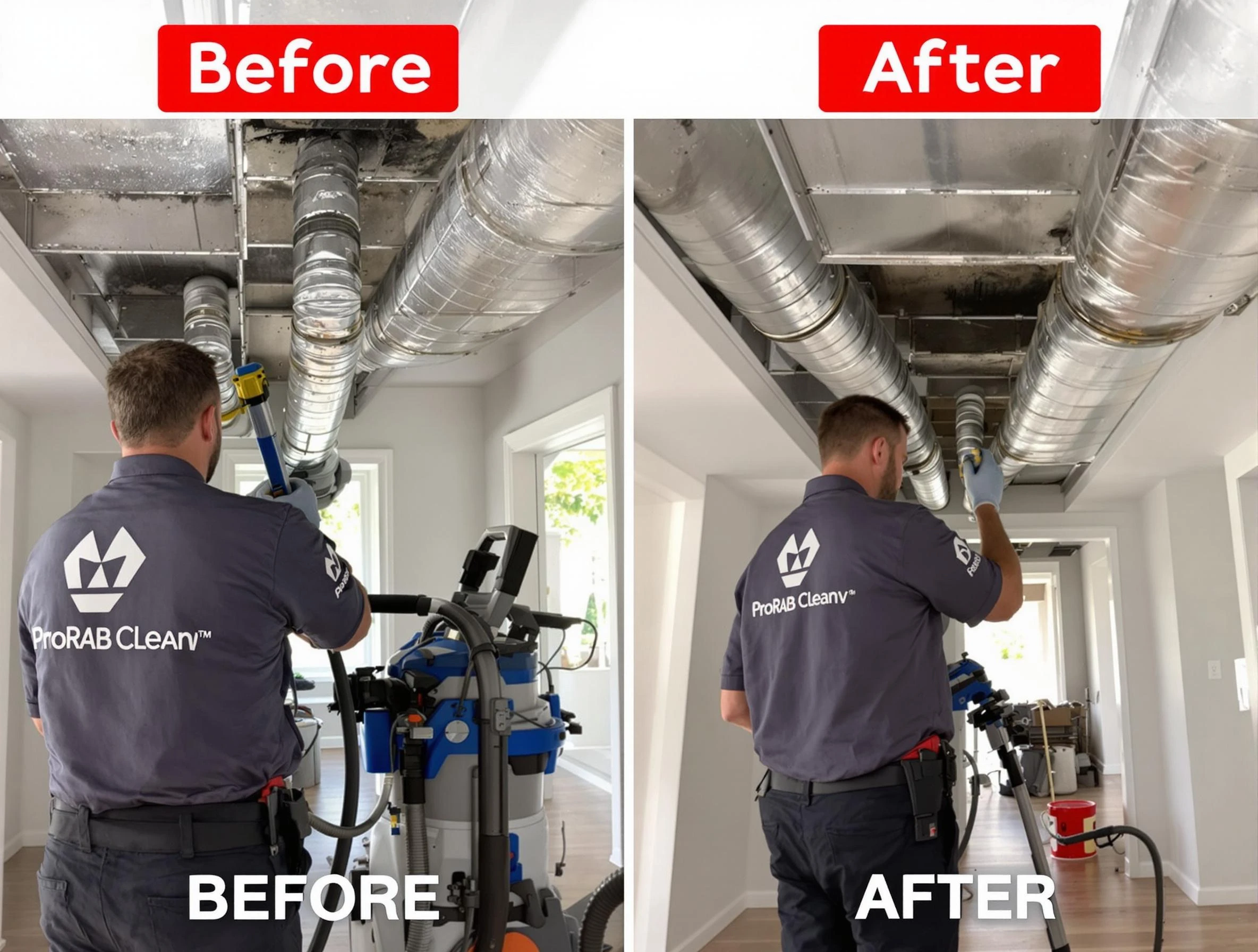 Golden Air Duct Cleaning expert performing thorough residential duct cleaning in a Golden home